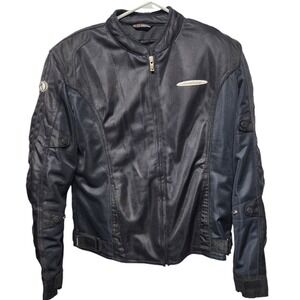 Fieldsheer Womens Motorcycle Padded Riding Jacket Solid Black Size 12